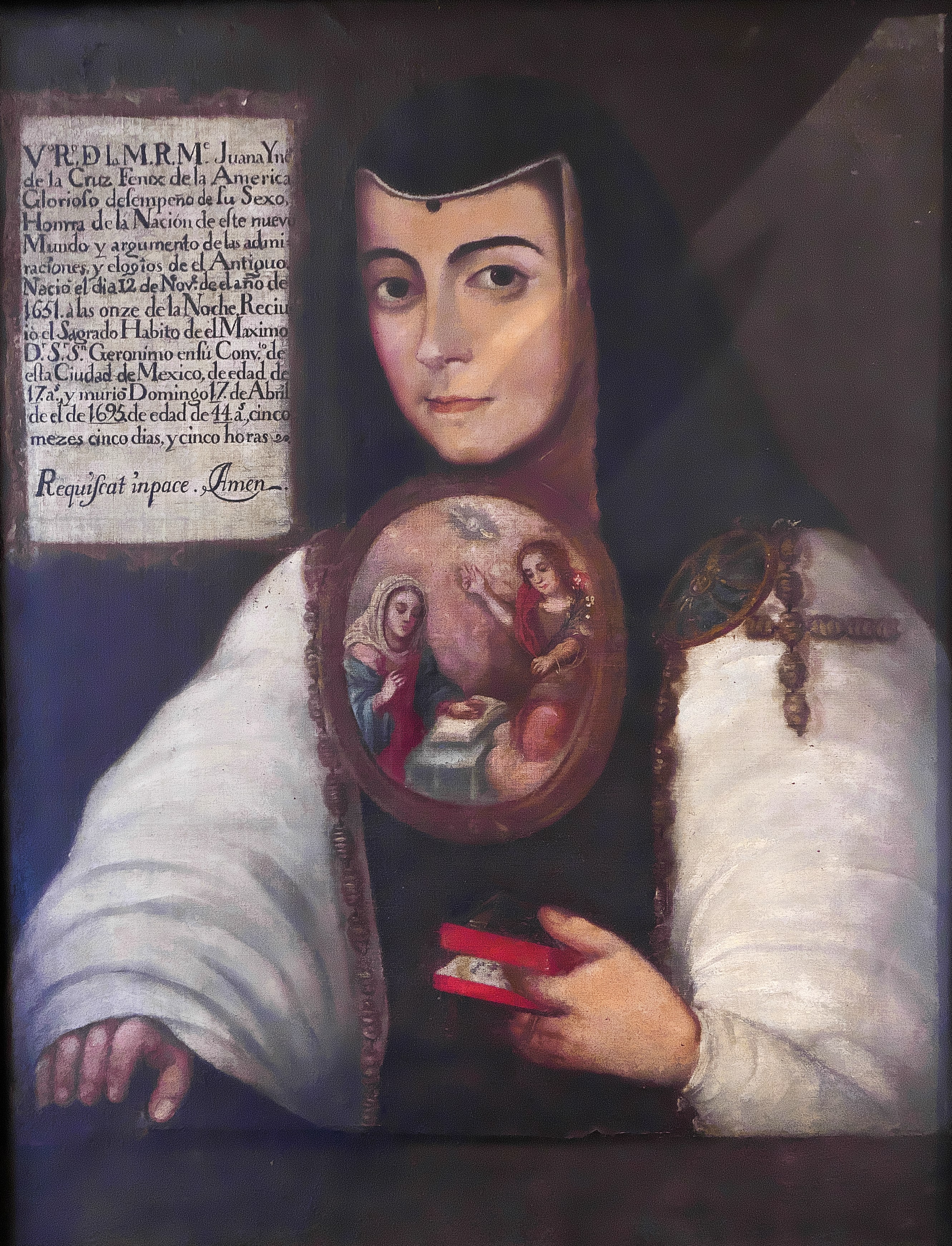 A restored painting of Sor Juana Ines de la Cruz